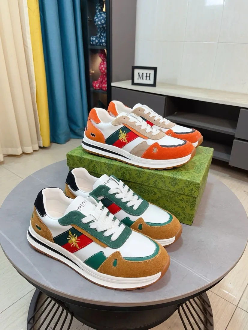Men's shoes 💰420🌸🌸[GUCCI] Gucci's new spring and summer slip-on loafers with cartoon characters, Fendi F's low-cut trendy men's shoes, 😈The upper is made of Italian 🇮🇹 imported sheep suede with Lafayette embroidered leather, full pigskin lining, original rubber non-slip outsole! The style is high-profile and elegant, and the upper is versatile and fashionable. 🇱🇾🇱🇾A large number of ready-made and reposted pictures will be sold! 38-44,